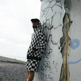 #CHECKER SWEAT SHORTS