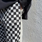 #UP-TOWN CHECKER PANTS