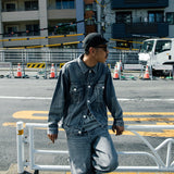 NEEDBY heritage×CAPTAINS HELM #HELM 水洗宽松牛仔裤