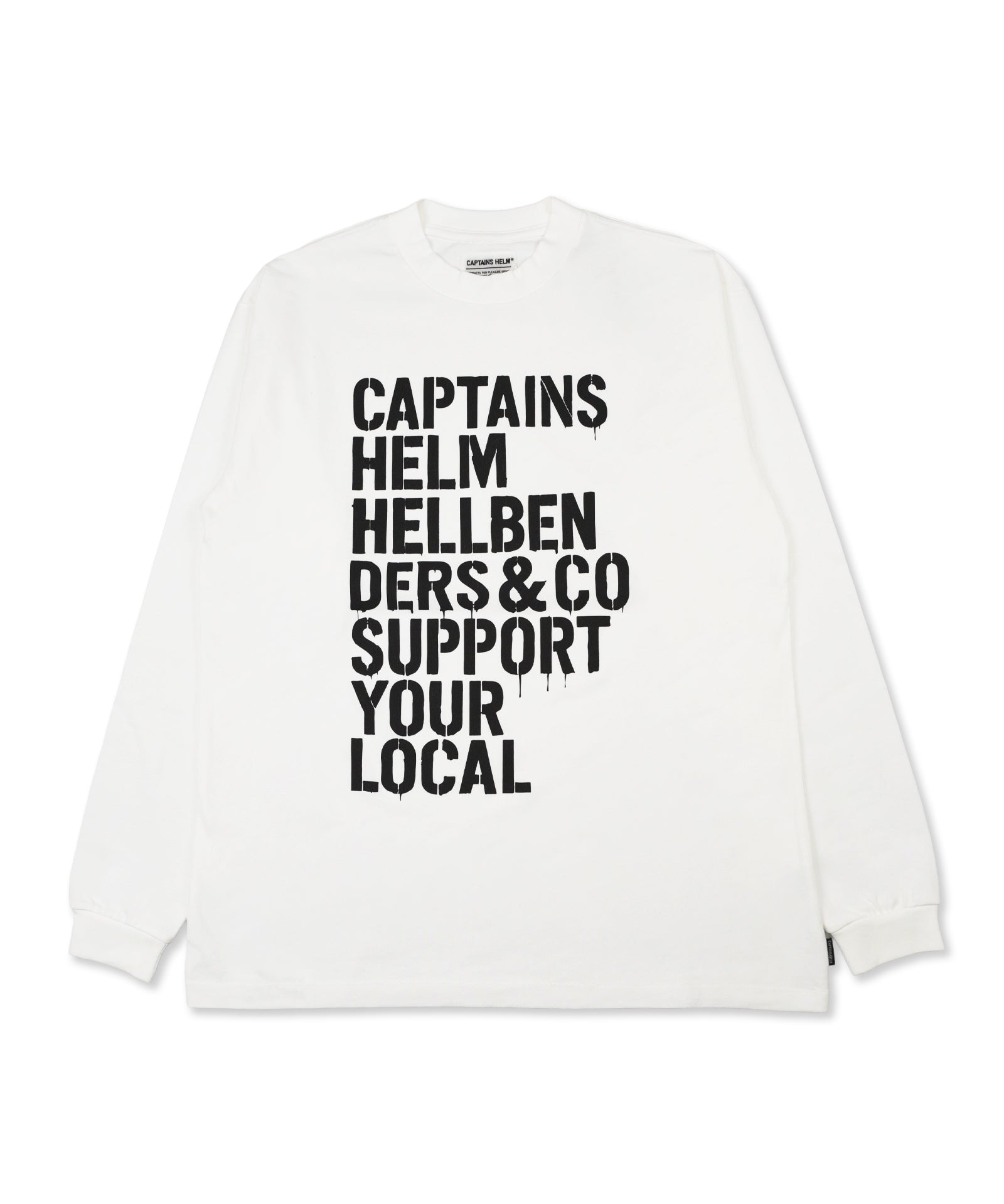 HELLBENDERS&amp;CO × CAPTAINS HELM #LOCAL DRIP LOGO 长袖T恤